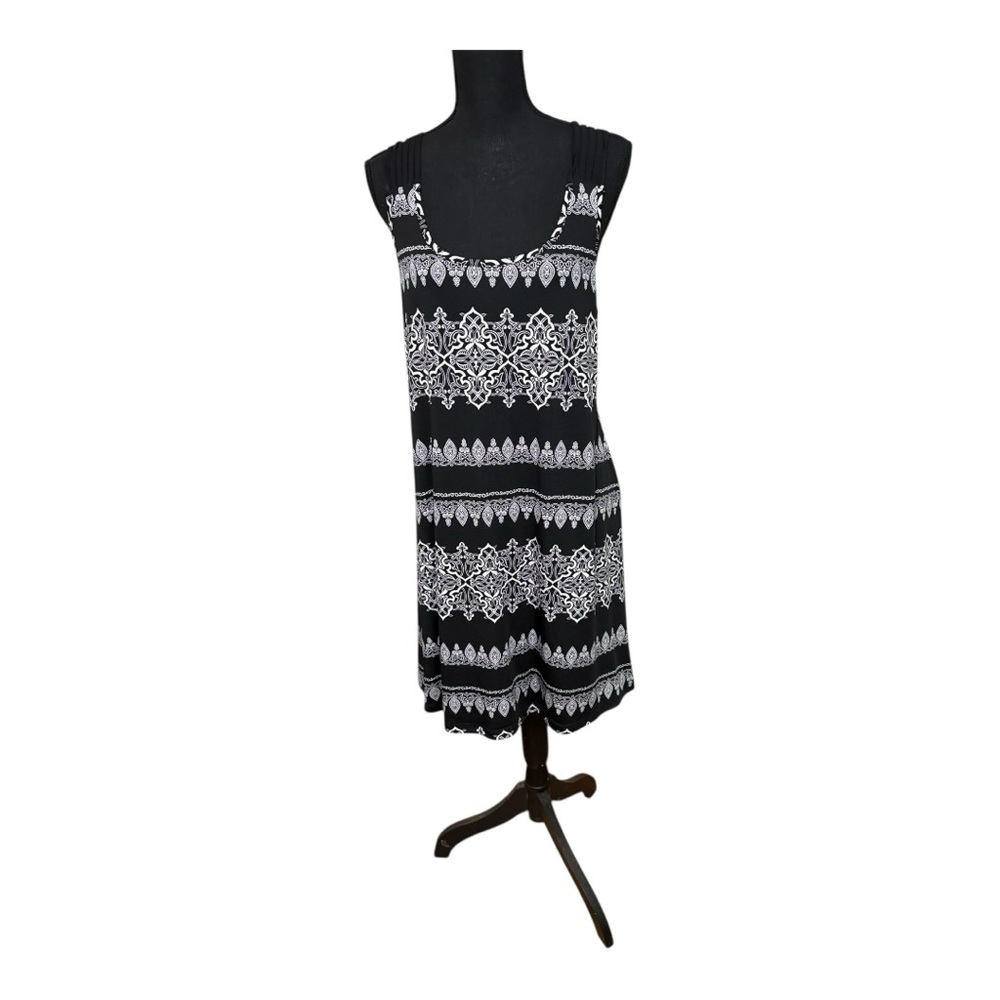 black and white patterned tank dress size XL.
